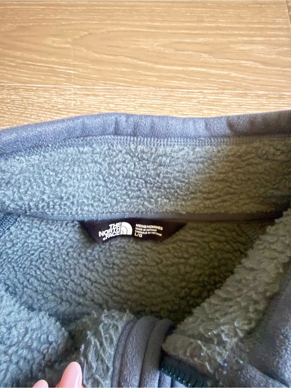 The North Face Men’s Blue Full-Zip Fleece Jacket with Orange Accents